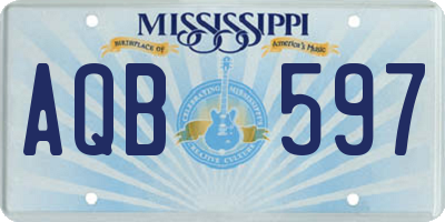MS license plate AQB597