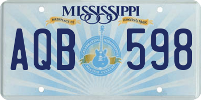 MS license plate AQB598