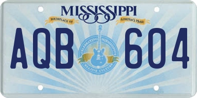 MS license plate AQB604