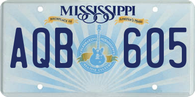 MS license plate AQB605