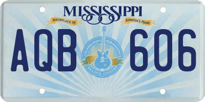 MS license plate AQB606