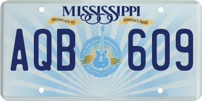MS license plate AQB609
