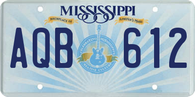 MS license plate AQB612