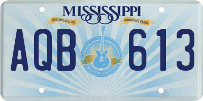 MS license plate AQB613