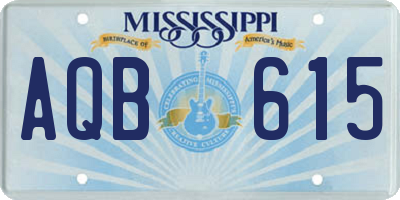 MS license plate AQB615