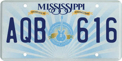 MS license plate AQB616