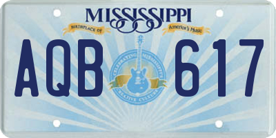 MS license plate AQB617