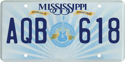 MS license plate AQB618