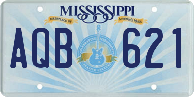 MS license plate AQB621