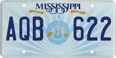 MS license plate AQB622