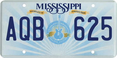MS license plate AQB625