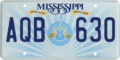 MS license plate AQB630