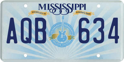MS license plate AQB634