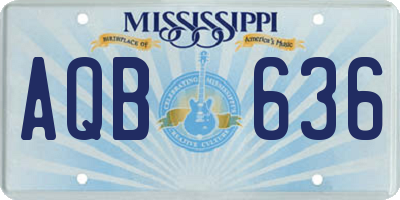 MS license plate AQB636