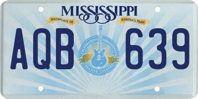 MS license plate AQB639