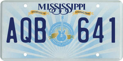 MS license plate AQB641