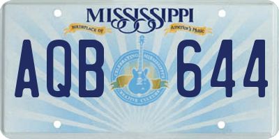 MS license plate AQB644