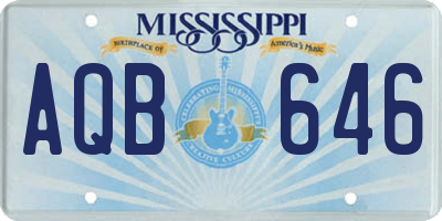 MS license plate AQB646