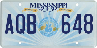 MS license plate AQB648
