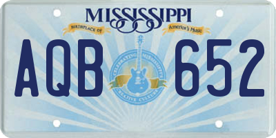 MS license plate AQB652