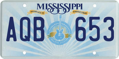 MS license plate AQB653