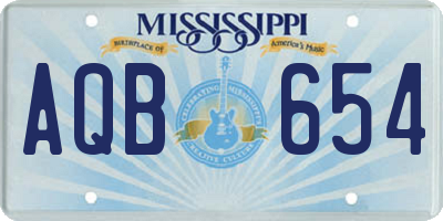 MS license plate AQB654