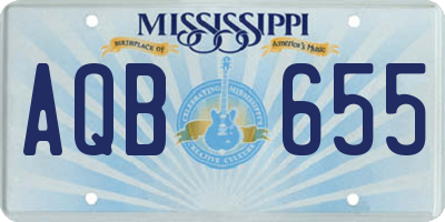 MS license plate AQB655