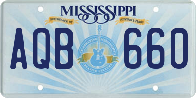 MS license plate AQB660