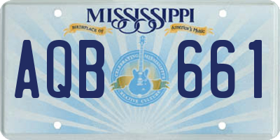 MS license plate AQB661