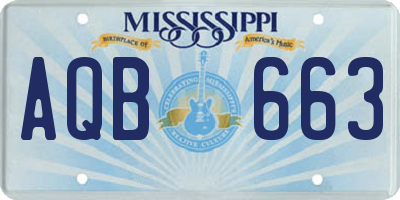 MS license plate AQB663