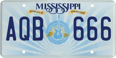 MS license plate AQB666