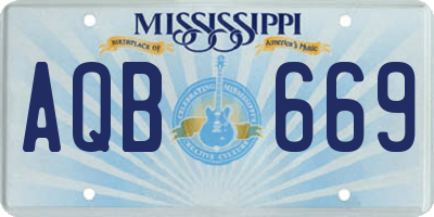 MS license plate AQB669