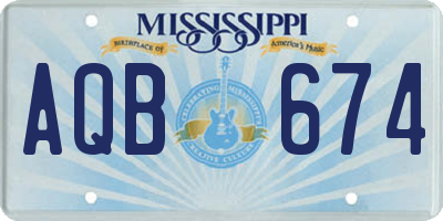 MS license plate AQB674
