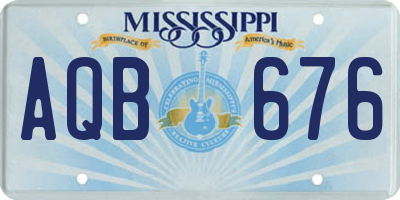 MS license plate AQB676