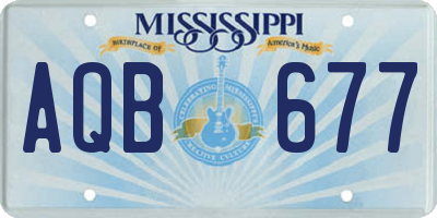 MS license plate AQB677