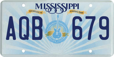 MS license plate AQB679