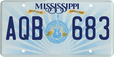 MS license plate AQB683