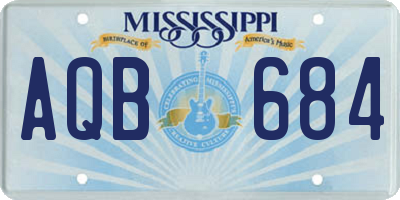 MS license plate AQB684
