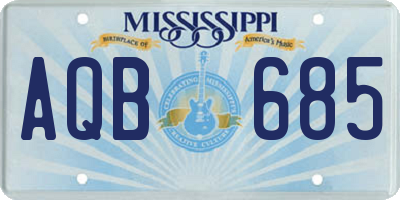 MS license plate AQB685
