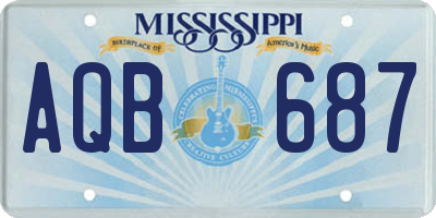 MS license plate AQB687