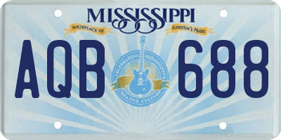 MS license plate AQB688