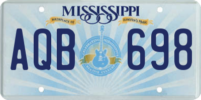 MS license plate AQB698