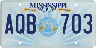 MS license plate AQB703