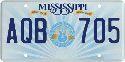 MS license plate AQB705