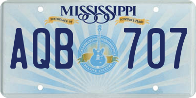 MS license plate AQB707