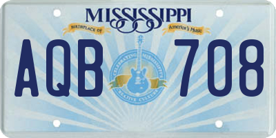 MS license plate AQB708
