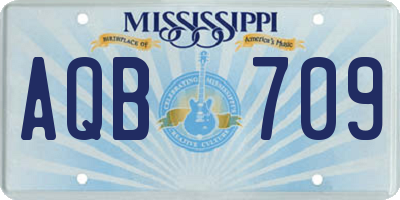 MS license plate AQB709