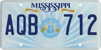 MS license plate AQB712