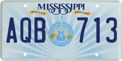 MS license plate AQB713
