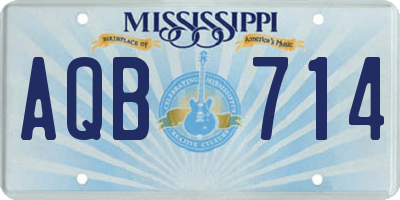 MS license plate AQB714